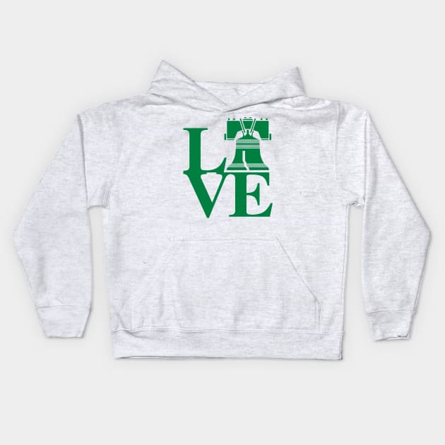 Philadelphia Love Liberty Bell Kids Hoodie by stayfrostybro